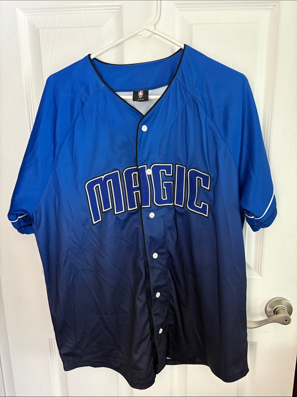 Orlando Magic Gradient Button-Up Jersey - Blue/Navy (With Old Team Logo)